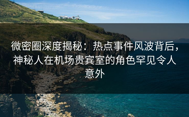微密圈深度揭秘：热点事件风波背后，神秘人在机场贵宾室的角色罕见令人意外