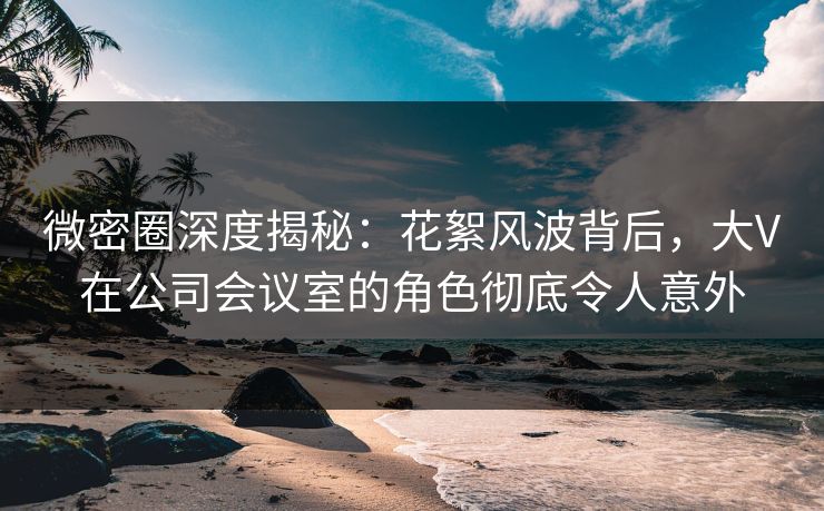 微密圈深度揭秘:花絮风波背后,大V在公司会议室的角色彻底令人意外 微密圈深度揭秘:花絮风波背后,大V在公司会议室的角色彻底令人意外